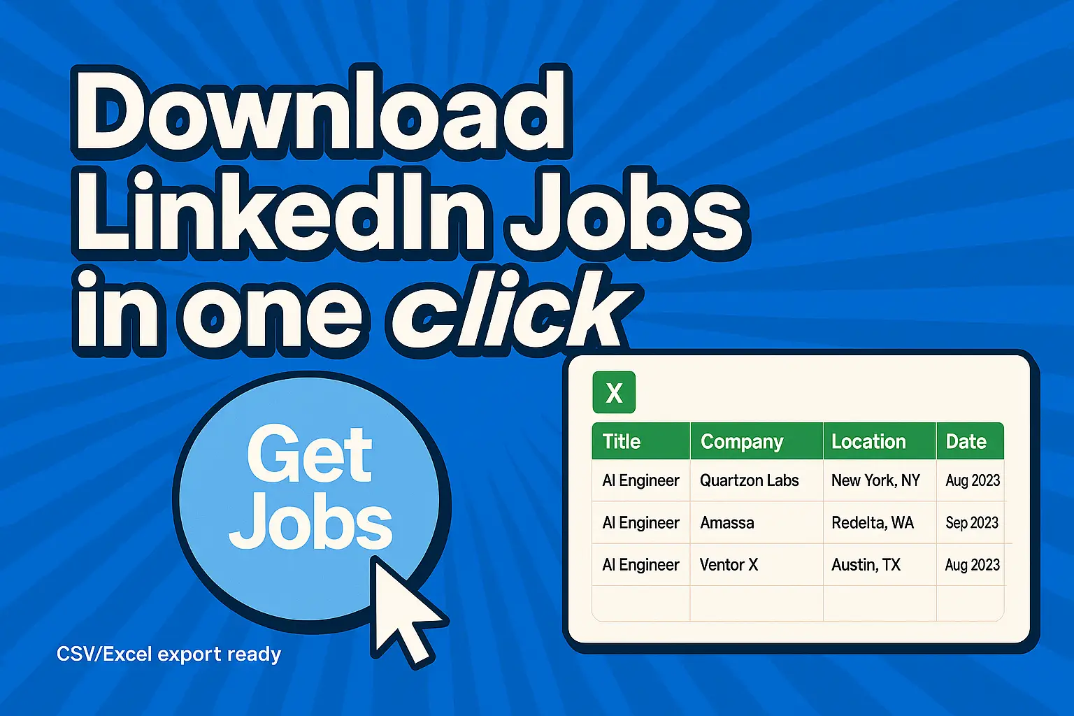 LinkedIn Jobs Scraper Interface - Download and Export Features